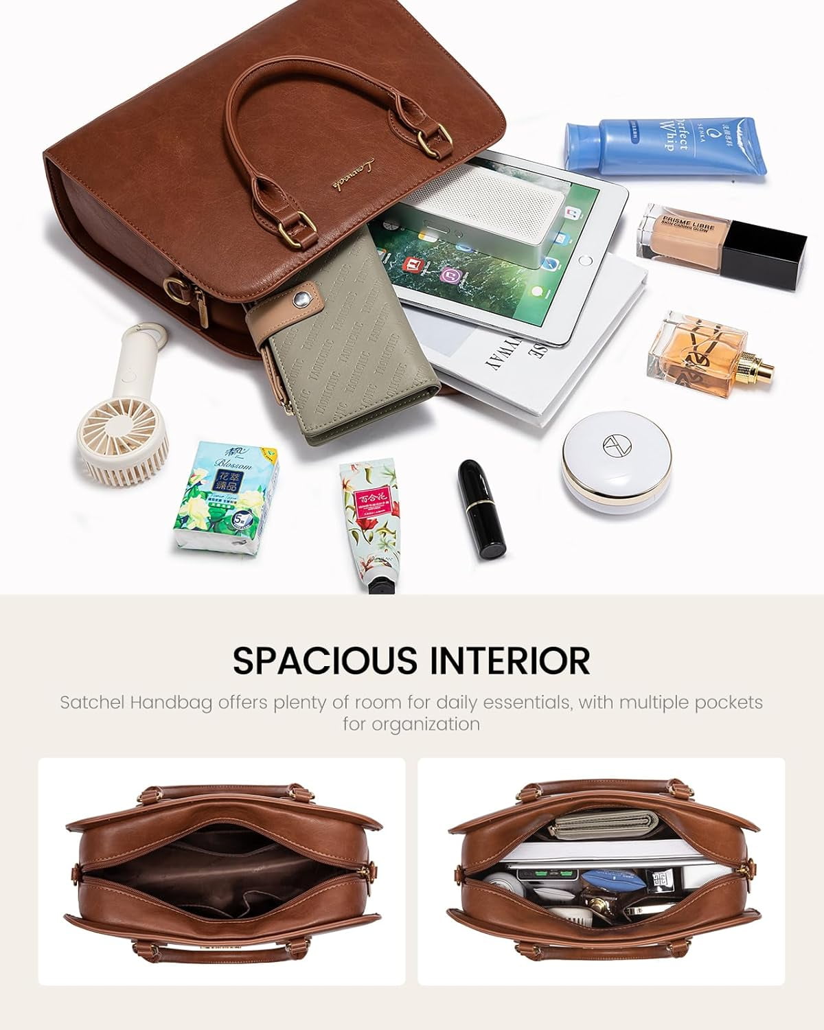 LOVEVOOK Purses and Handbags for Women, Vintage-Style Leather Top Handle Shoulder Bag Satchel Tote Crossbody Purse for Ladies