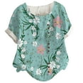 thumbnail image 2 of Chemises à Manches Courtes pour Femmes Hauts d'Été Tendance 2023 Mode Femme Décontractée Col Rond Blouse Imprimée T-Shirt Manches Courtes Hauts d'Été, 2 of 4