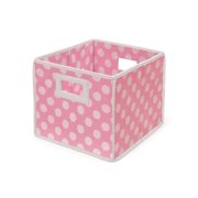 Badger Basket - Folding Basket, Pink Polka Dot