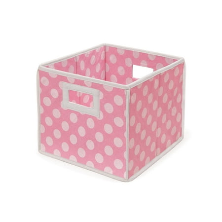 Badger Basket - Folding Basket, Pink Polka Dot