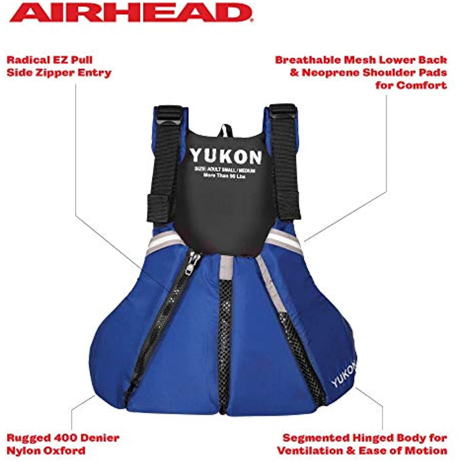 Yukon Charlie's Sport Paddle Lightweight Life Vest, Sapphire Blue, Extra Small