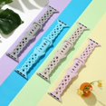 thumbnail image 4 of Slim Silicone Bands Compatible with Apple Watch Band 40mm 38mm 41mm 44mm 45mm 42mm Women Floral Breathable Braided Lace Thin Sport Strap Replacement Wristbands for iWatch SE Series 9 8 7 6 5 4 3 2 1, 4 of 7