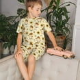 thumbnail image 4 of Balery Watercolor Bee Honey Honeycomb Bee Conjunto de Pijama Infantil de Manga Corta con Estampado – Ropa de Dormir de Algodón Suave-Small, 4 of 6