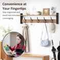 thumbnail image 2 of 29 Inch Coat Rack Wall Mount with Shelf, Coat Hanger Wall Mounted with 5 Hooks, Wall Mounted Coat Racks, Wall Shelf with Hooks, Hat Rack for Entryway, Bedroom, Living Room, 2 of 7