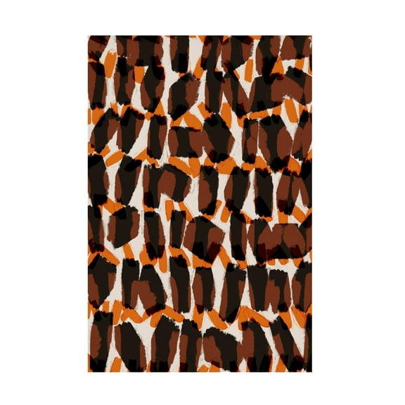 Canvas Wall Art - Treechild 'Brown Orange Brush Strokes' Wall Art for Living Room, Bedroom, or Office D?cor by Trademark Fine Art - 12 x 19 Inches
