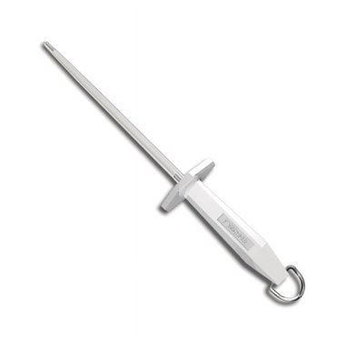 Mundial 10-Inch White Poly Round Sharpening Steel - Butcher's Steel For Knives 6 thumbnail image