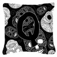 thumbnail image 2 of Carolines Treasures CJ2008-UPW1818 Letter U Day of the Dead Skulls Black Canvas Fabric Decorative Pillow  18H x18W, 2 of 7