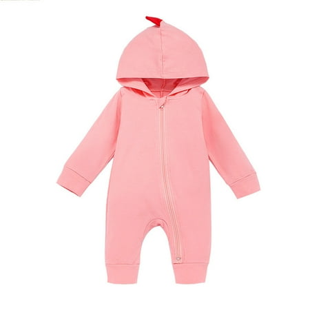 

Fancifize Newborn Infant Hoodie Playsuit Jumpsuits Dinosaur Long Sleeve Sweatshirt Onesie Romper Full Zip Up One-Piece Outfit Fall Clothes 0-18M