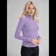 thumbnail image 5 of Suéteres Acanalados para Mujer, Lindos Suéteres de Punto de Cuello Alto, Ajustados y Cálidos Púrpura un Tamaño, 5 of 10