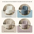 thumbnail image 6 of Modern Low Back Accent Chair, Upholstered Armless Living Room Chairs with Round Pine Wood Feet, Accent Chair for Small Living Spaces, Living Room, Bedroom, Balcony, Office and Reading Nook, White, 6 of 8