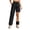 j32-Black, variant on Womens Pants Casual Solid Color Full Straight-Leg Elastic Band Khakis Ladies Mid Waist Regular Soft Daily Breathable Comfortable Detachable Pants With Pockets,S