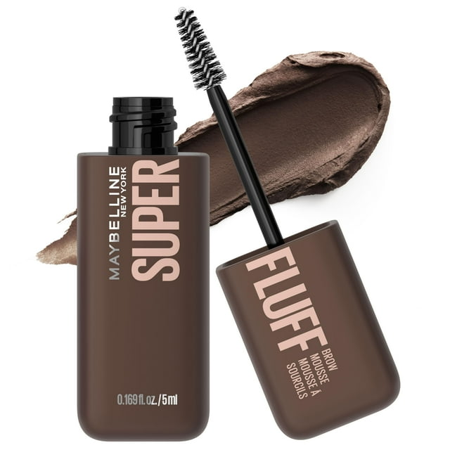 Mousse para cejas Maybelline Superfluff, voluminizador, marrón oscuro