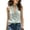 Green, variant on Women's Halter Tops Deep V-Neck Button-Down Linen Shirt Ruffle Trim Sleeveless Halter Blouse Light Blue L