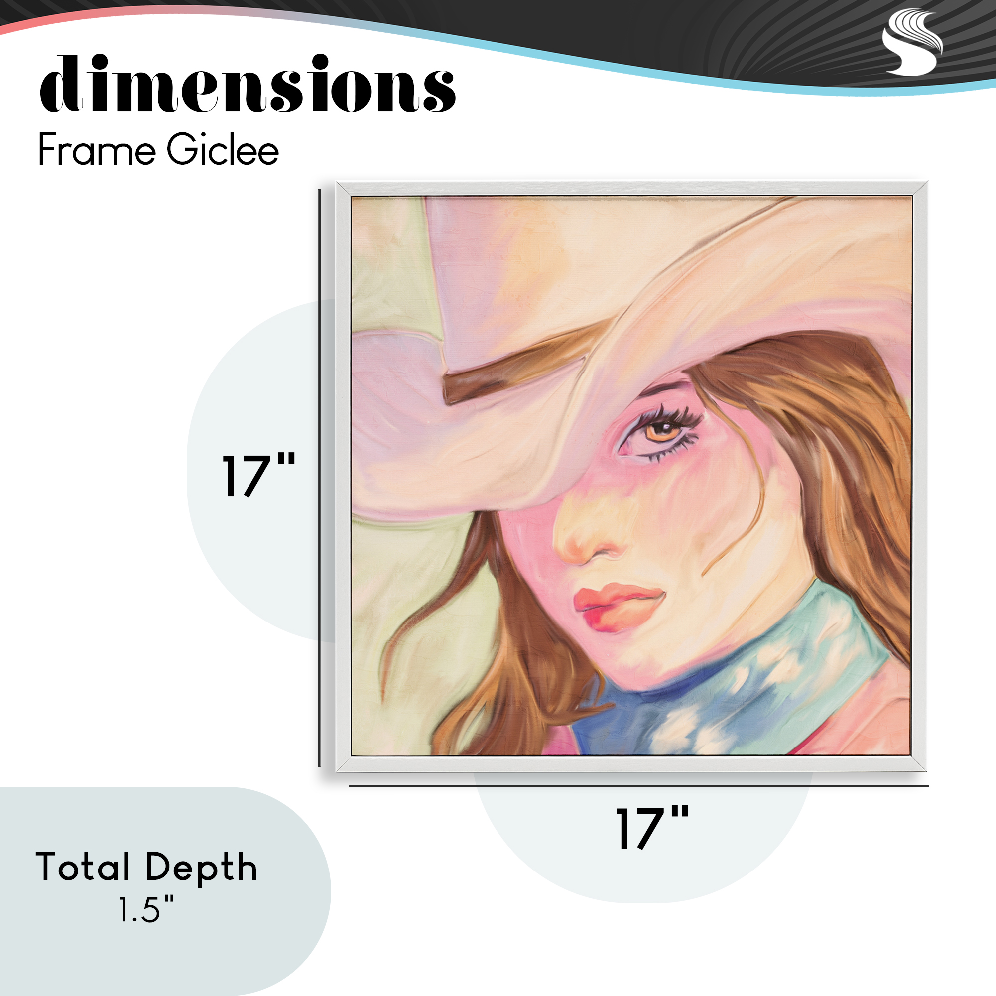Pastel Cowgirl Brunette White Framed Giclee Art, design by Kim Allen