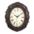 thumbnail image 1 of Reloj de pared retro ovalado de 35,5 cm, decorativo, silencioso, con movimiento silencioso, para cocina y sala de estar, color negro., 1 of 2