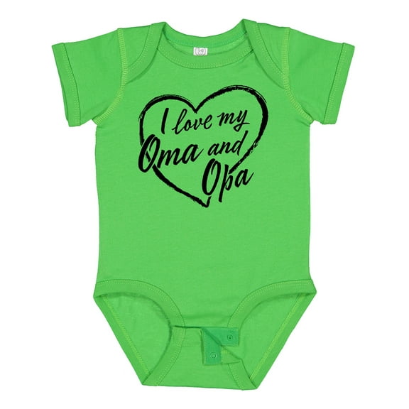 Inktastic I Love My Oma and Opa in Black Chalk Heart Boys or Girls Baby Bodysuit