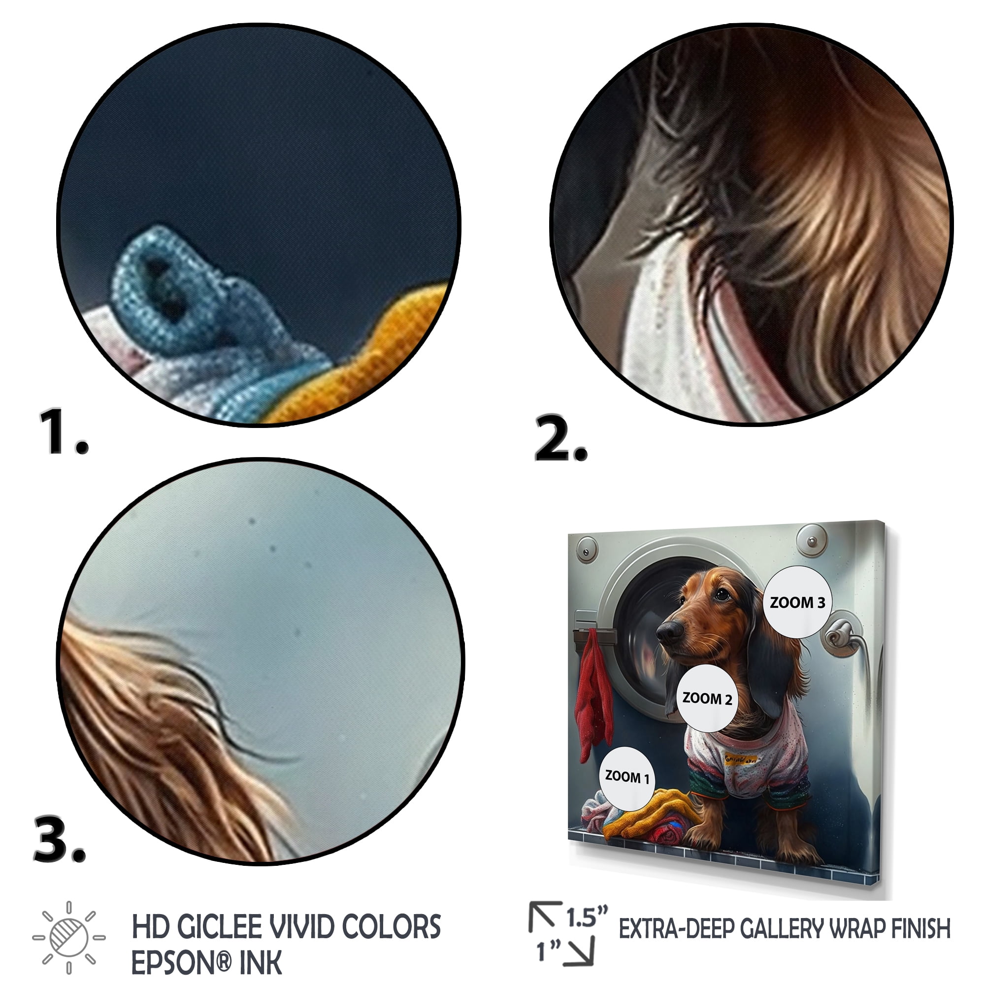 Designart Dachshund Doing The Laundry IV Canvas Wall Art