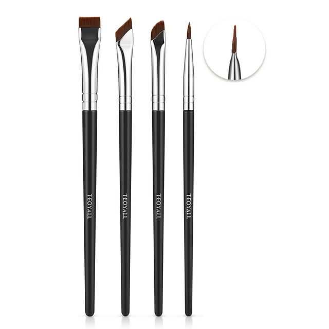 Set de brochas de maquillaje TEOYALL Eyeliner, 4 unidades, ultrafinas
