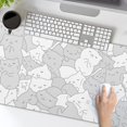 thumbnail image 5 of Kawaii Cats White Gaming Mouse Pad XXL Kittens Japanese Extended Big Large Desk Mat Non-Slip Rubber Base Stitched Edge Long Keyboard Mousepad for PC Computer Laptop,35.4×15.7 Inches, 5 of 6