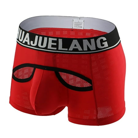 

QWERTYU Men s Soft Breathable Pouch Briefs Stretch Male Comfort Trunks Underwear 2XL Red
