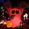thumbnail image 3 of Halloween Inflatables Decor Outdoor Huge Inflatable Eyeball Pumpkin  Ghost Skull with Built-in LED Light 13 Changing Colors Blow Up Yard Decorations for Halloween Party, 3 of 11