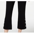 thumbnail image 3 of JM Collection Women's Cropped Button Trim Flare Pants Black Size Petite S, 3 of 3
