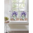 thumbnail image 4 of Purple Lavender 2 Panel Kitchen Curtains for Small Windows, Spring Butterfly Daisy Watercolor Gray Bathroom Tier Curtain, Short Window Treatment for Bedroom/Living Room 55"x36", 4 of 6