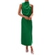 thumbnail image 1 of Vestido PRETTYGARDEN Satén Sin Mangas Cuello Simulado Maxi Verde XL, 1 of 8