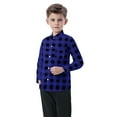 thumbnail image 5 of Tao Tao Little Boys Girls Plaid Shirt Long Sleeve Shirts With Chest Pocket Button-Down Tshirt Casual Collared Dress Shirt Fashion School Uniform Shirt Blue 5 Years, 5 of 7