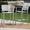 thumbnail image 6 of Noble House Cape Coral Silver Rust-Proof Aluminum 29.50" Barstools (Set of 2), 6 of 7