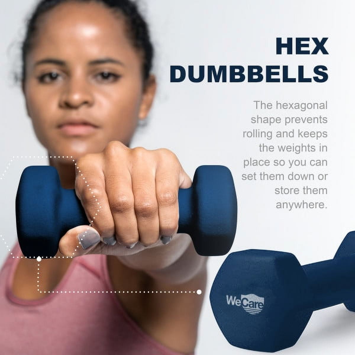 WeCare Fitness, 5lb Neoprene Dumbbell, Pair - Blue