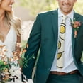thumbnail image 5 of Men's Fried Egg Print Satin Neck Tie - Wrinkle-Resistant Formal Wedding Tie for Grooms & Professionals, 58.3" Standard Length, Breakfast & Foodie Themed Gift Tie for Men, 5 of 6