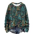 thumbnail image 1 of Staron Chandail en Molleton de Noël Laid pour Femmes, Col Rond, Imprimé de Noël, Mode Décontractée, Pull à Manches Longues, Vintage, Cadeaux pour Mères, 1 of 5