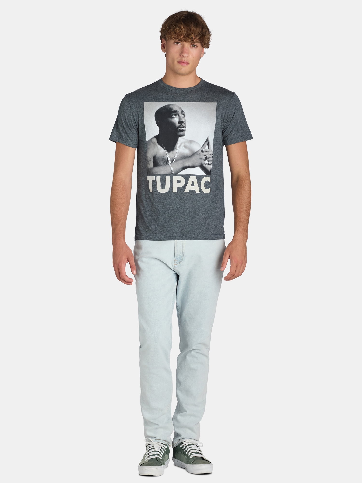 Tupac Men's & Big Men's Graphic Tee with Short Sleeves