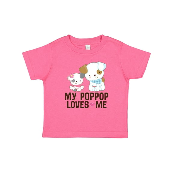 Inktastic My Pop Pop Loves Me Granddaughter Puppy Girls Baby T-Shirt