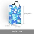 thumbnail image 3 of Waterproof Collapsible Laundry Hamper, Blue Plaid Plant Aluminum Handle Laundry Bag Storage Basket, 50L, 3 of 6
