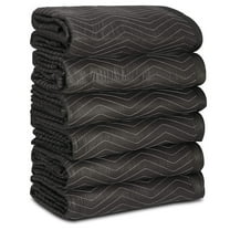 6 Moving Packing Blankets, Heavy Duty Moving Pads, Professional Quilted Shipping Furniture Blankets Pads for Moving and Storage, 6-Pack, 72 x 80’’(65lb/dz)