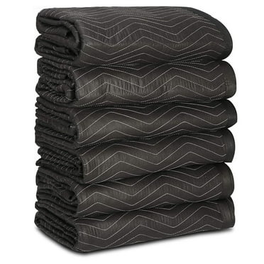 6 Moving Packing Blankets, Heavy Duty Moving Pads, Professional Quilted Shipping Furniture Blankets Pads for Moving and Storage, 6-Pack, 72 x 80’’(65lb/dz)