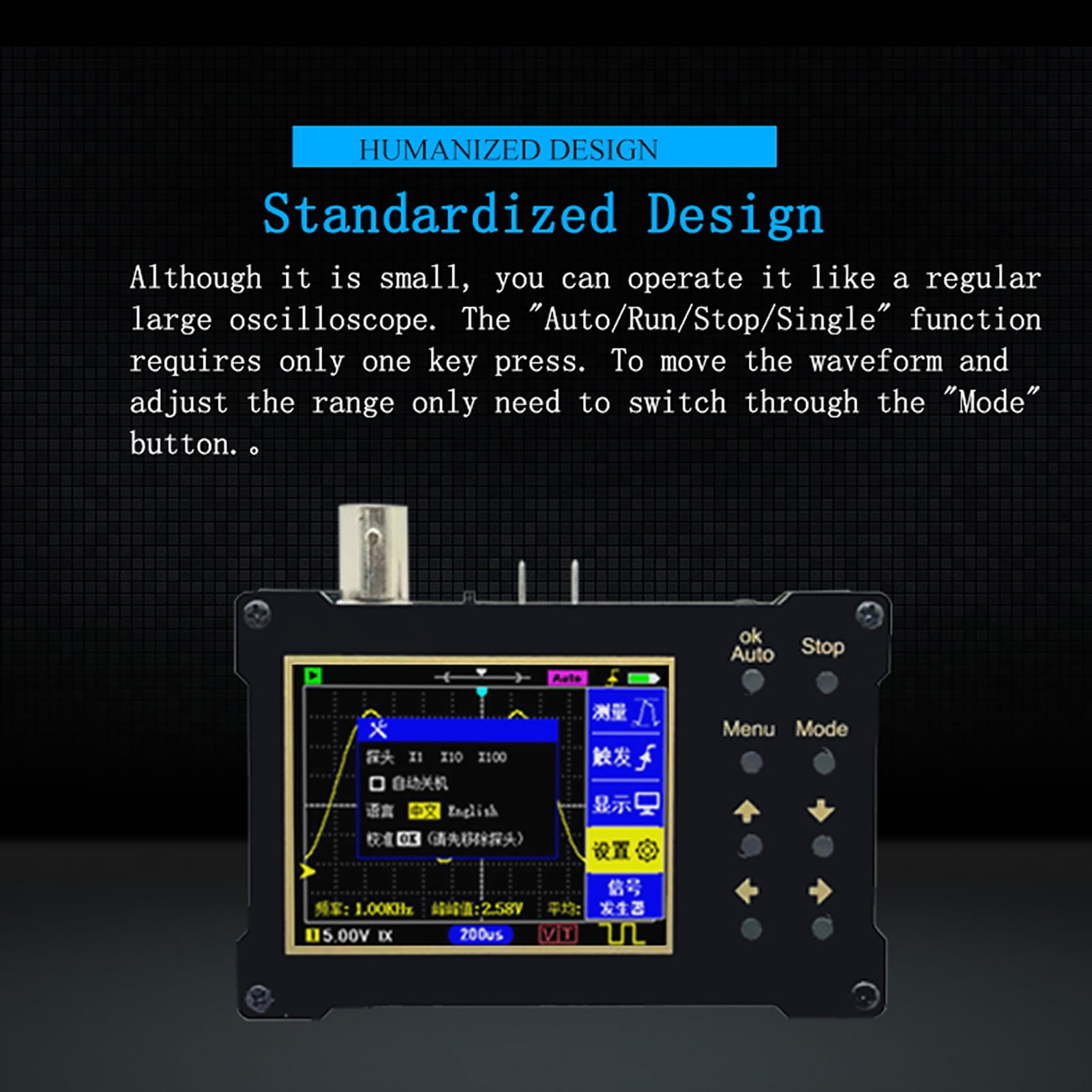 DSO154Pro DSO154Pro 320x240 Resolution 2.4-inch Color Screen Digital Oscilloscope 40MSa/s Sampling Rate Support Signal Generator