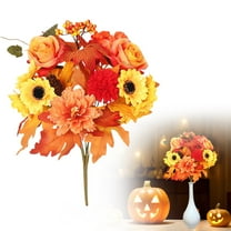fall flowers sunflowers Artificial Flowers Autumn Sunflower for Fall Thanksgiving Festival Simulation Bouquet fall decor Plastic Fake Flower Ornaments Welcome Home Decorations sunflower decorations