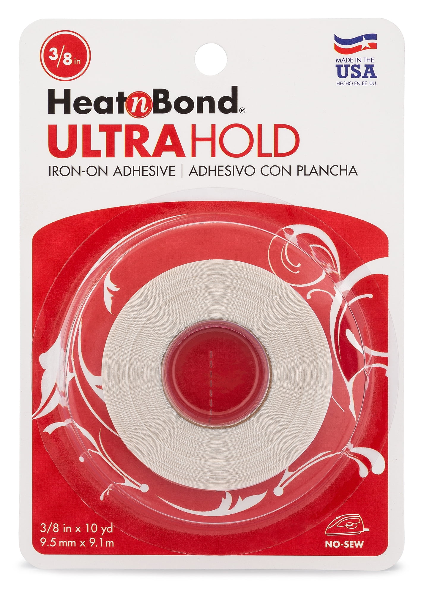 (3 pack) HeatnBond UltraHold Iron-On Clear Adhesive for Fabrics 3/8 inch x 10 yard Roll