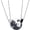 01 Silver Black, variant on Stainless Steel Cat Kitty Necklace for Women Men Matching Cat Love Heart Yin Yang Necklace for Couples Friendship Jewelry Gift