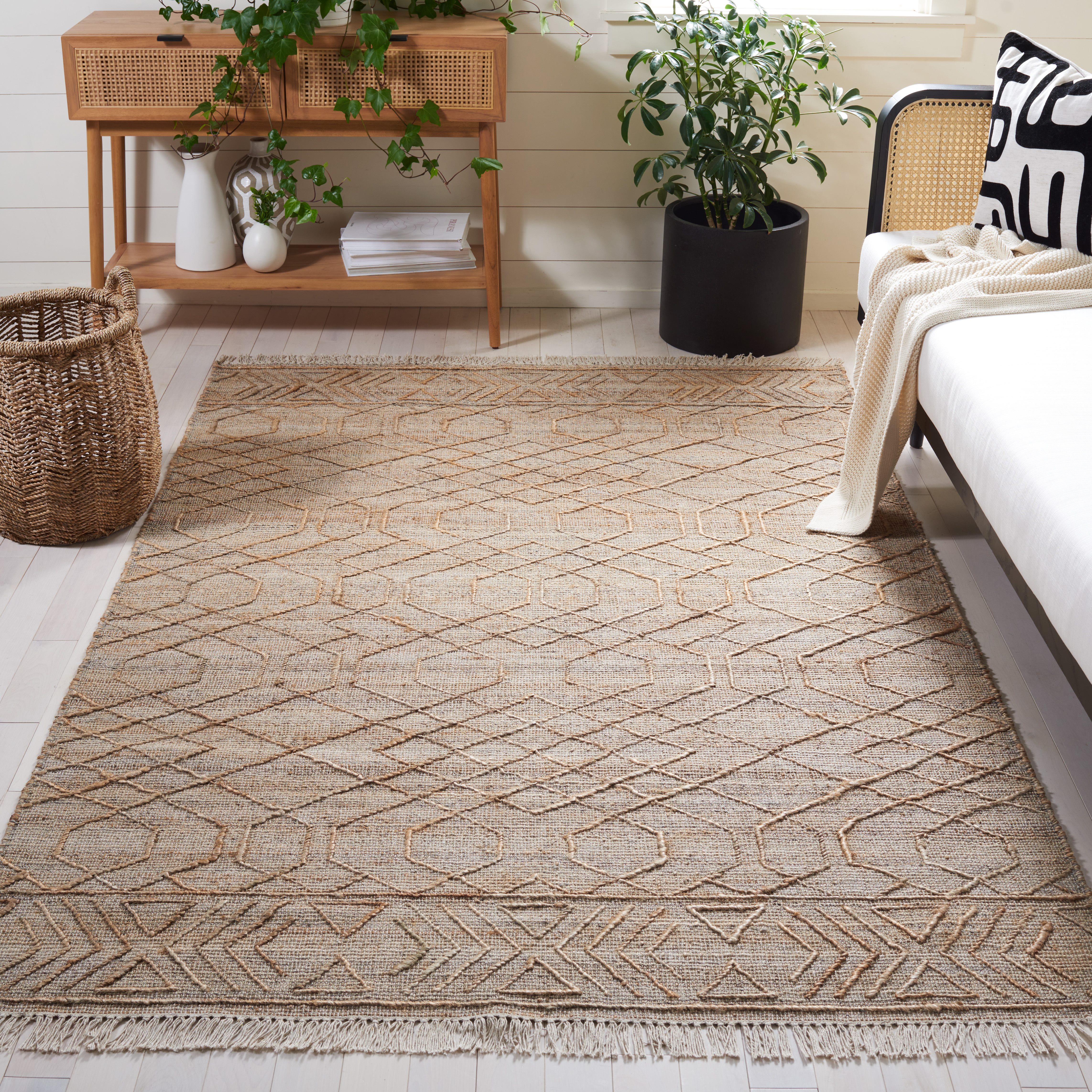 SAFAVIEH Natural Fiber Layton Geometric Area Rug, Natural/Beige, 5' x 8'