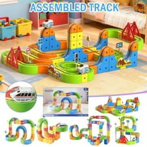 2026 New Klick Rail Electric Train Set – Flexible Gravity-Defying 3D Race Track, Magical Track Train USB Rechargeable Cube Track with Signs STEM Educational Toy for Ages 4-8 (133PCS)