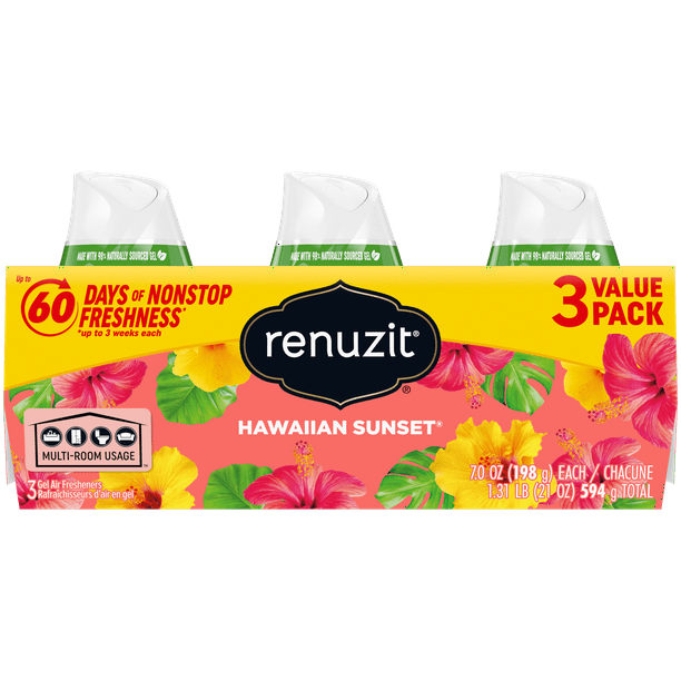 Renuzit Adjustable Solid Gel Air Freshener Cones, Hawaiian Sunset