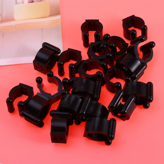 GOOHOCHY 20 Pcs Versatile Fishing Rod Holder Clips Pole Clamp Size2 Black