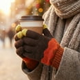 thumbnail image 5 of allydrew Cold Weather Touchscreen Texting Gloves for Women (Set of 2), Black and Brown Zigzag, 5 of 6