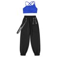 thumbnail image 3 of Miaeowve Kids Girls 2PCS Dancing Clothing Sets Spaghetti Strap Tank Crop Top with Sportpants Outfit Royal Blue 14, 3 of 7