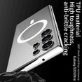 thumbnail image 3 of Dteck For Samsung Galaxy S24 Ultra Case, Plating Magnetic Military Grade Shockproof Case with Supports Wireless Charging Transparent Anti-Yollowing Dust-Proof Case,Silver, 3 of 8