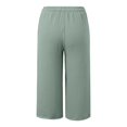 thumbnail image 4 of Women Wide Leg Pants Summer High Waisted Pants Drawstring Casual Trousers with Pockets Light Green XL, 4 of 7